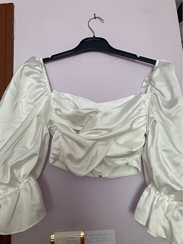 Beyaz saten bluz Trendyolmilla