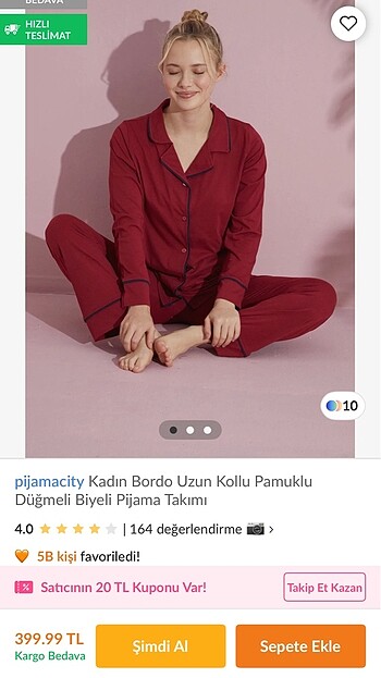 Bordo gecelik