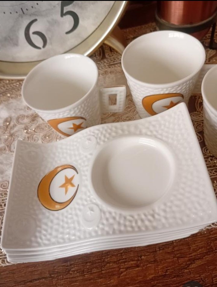 ayyıldızlı porselen kahve fincanı takımı - Görsel 3