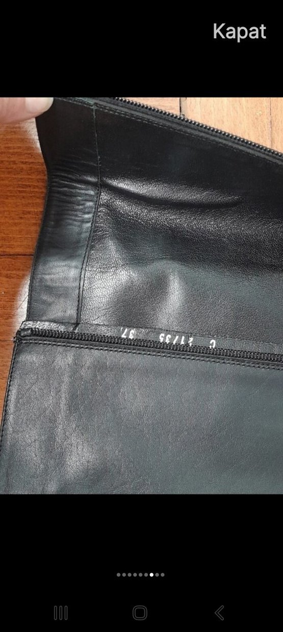 Siyah Nakışlı Deri Dizüstü Topuklu Çizme - Görsel 5