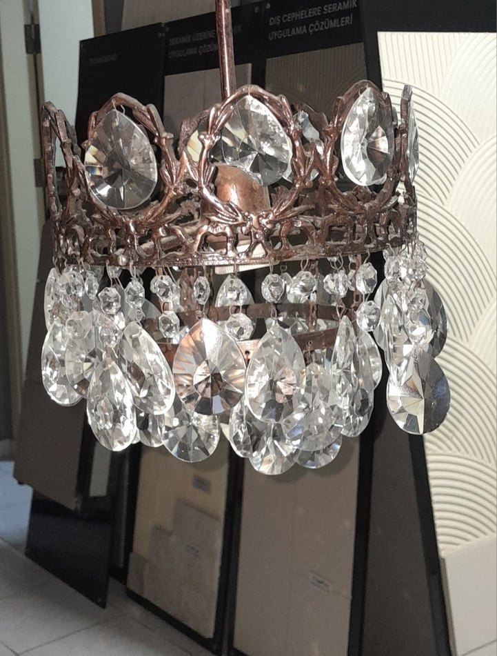 Antika Kristal Sarkıt Avize - Görsel 2