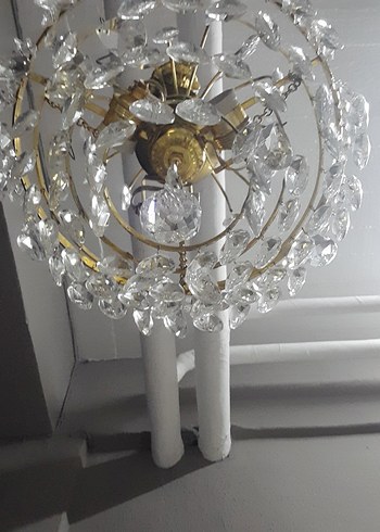 Antika Altın Renkli prinç Kristal Sarkıt Avize - Görsel 6