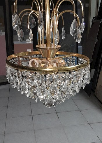 Antika Altın Renkli prinç Kristal Sarkıt Avize - Görsel 3