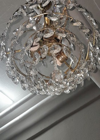 Antika Altın Renkli prinç Kristal Sarkıt Avize - Görsel 8