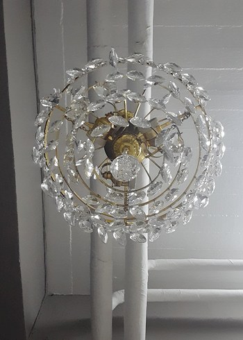 Antika Altın Renkli prinç Kristal Sarkıt Avize - Görsel 7