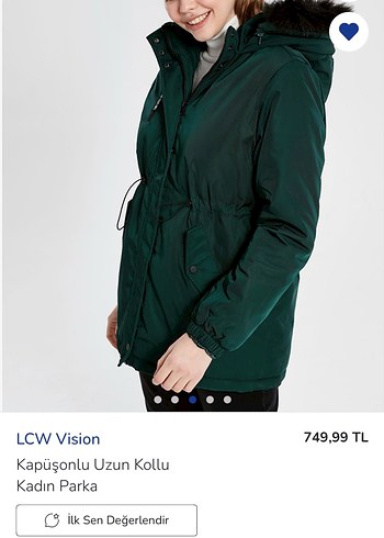 LC Waikiki LCW Vision Kadın Kapüşonlu Yeşil Parka