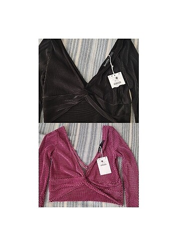 2 tane Bershka crop bluz