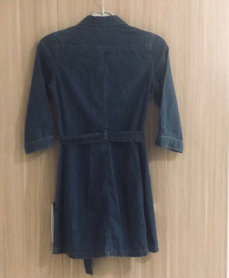 Kadın Lacivert Denim Midi Elbise - Görsel 2