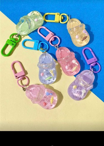 Renkli Pastel Crocs Anahtarlık Seti - Görsel 2
