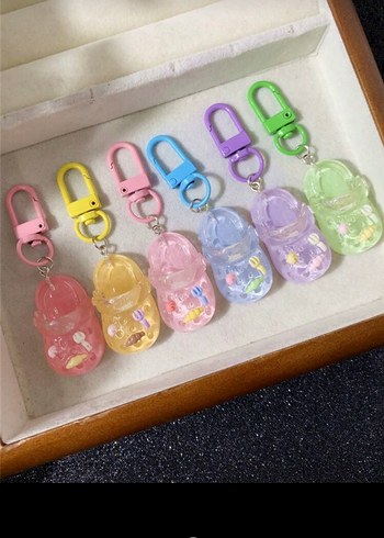 Renkli Pastel Crocs Anahtarlık Seti - Görsel 5