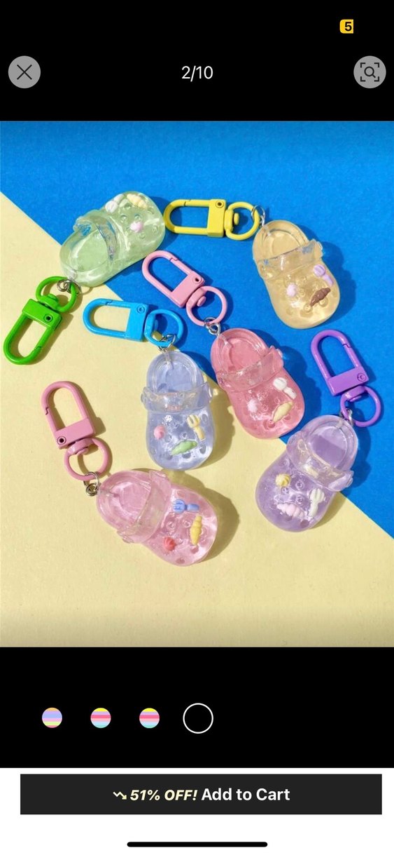 Renkli Pastel Crocs Anahtarlık Seti - Görsel 2