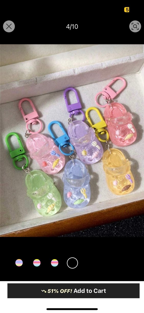 Renkli Pastel Crocs Anahtarlık Seti - Görsel 4