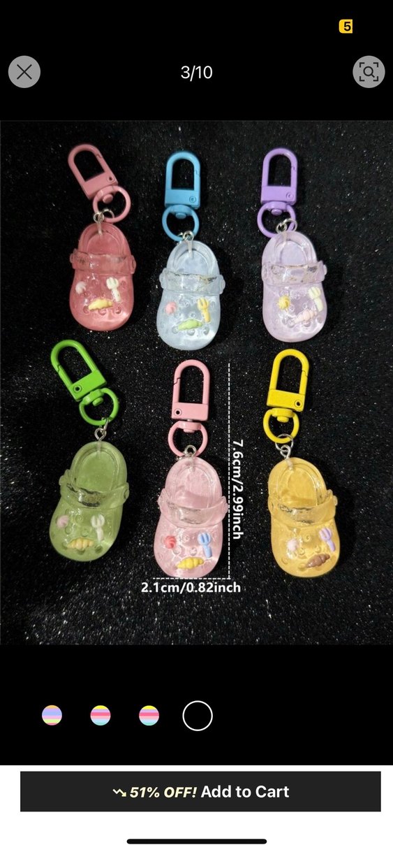 Renkli Pastel Crocs Anahtarlık Seti - Görsel 3