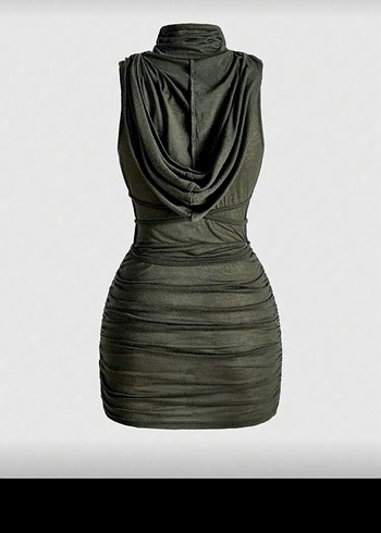 Drapeli Mini Elbise - Görsel 2