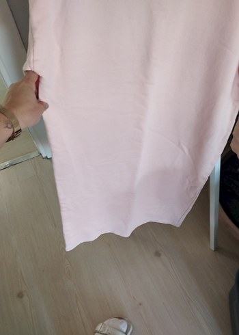s Beden pembe Renk Pembe Uzun Kollu Midi Tunik