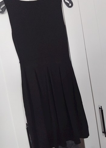 Dantel İşlemeli Siyah V Yaka Kadın Elbise - Görsel 6