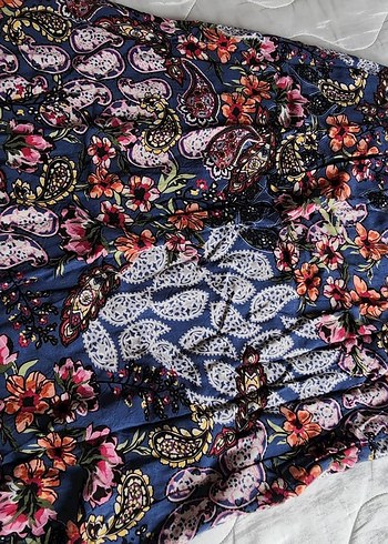 Çiçek Desenli Uzun Bohem Etek - Görsel 4