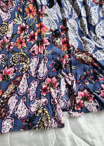 Çiçek Desenli Uzun Bohem Etek - Görsel 2