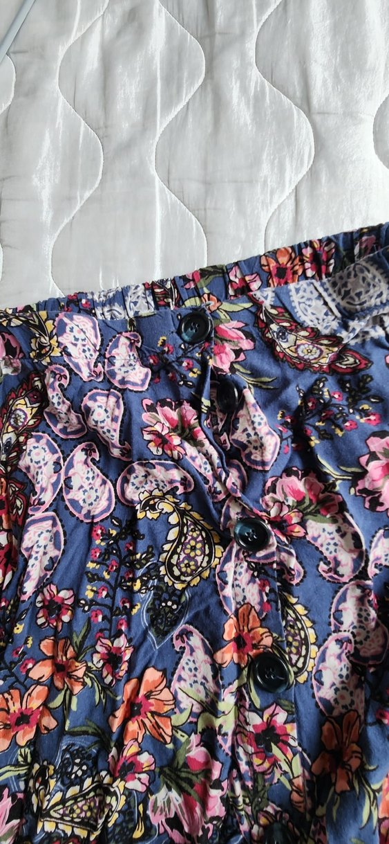 Çiçek Desenli Uzun Bohem Etek - Görsel 3