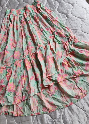 Bol Kesim Pastel Renkli Uzun Etek - Görsel 4