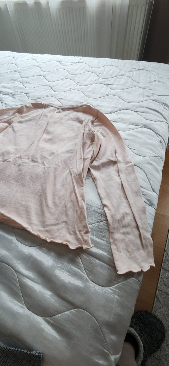 Kız Çocuk Pembe Uzun Kollu At Desenli Tişört - Görsel 2