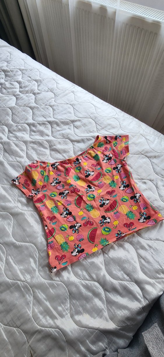 Kız Çocuk Renkli Baskılı Kısa Kollu Tişört - Görsel 3