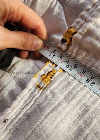 Nakışlı Gri Keten Çocuk müslin - Görsel 4