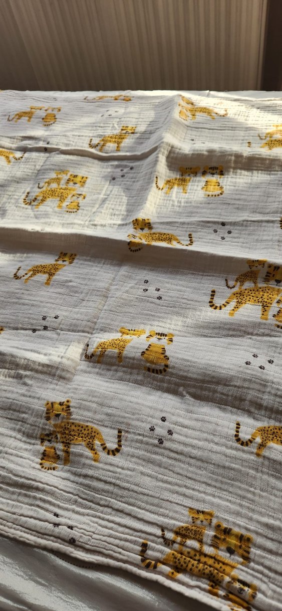 Nakışlı Gri Keten Çocuk müslin - Görsel 2