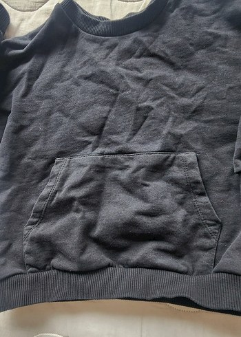 Erkek Çocuk Siyah Keten Sweatshirt - Görsel 5