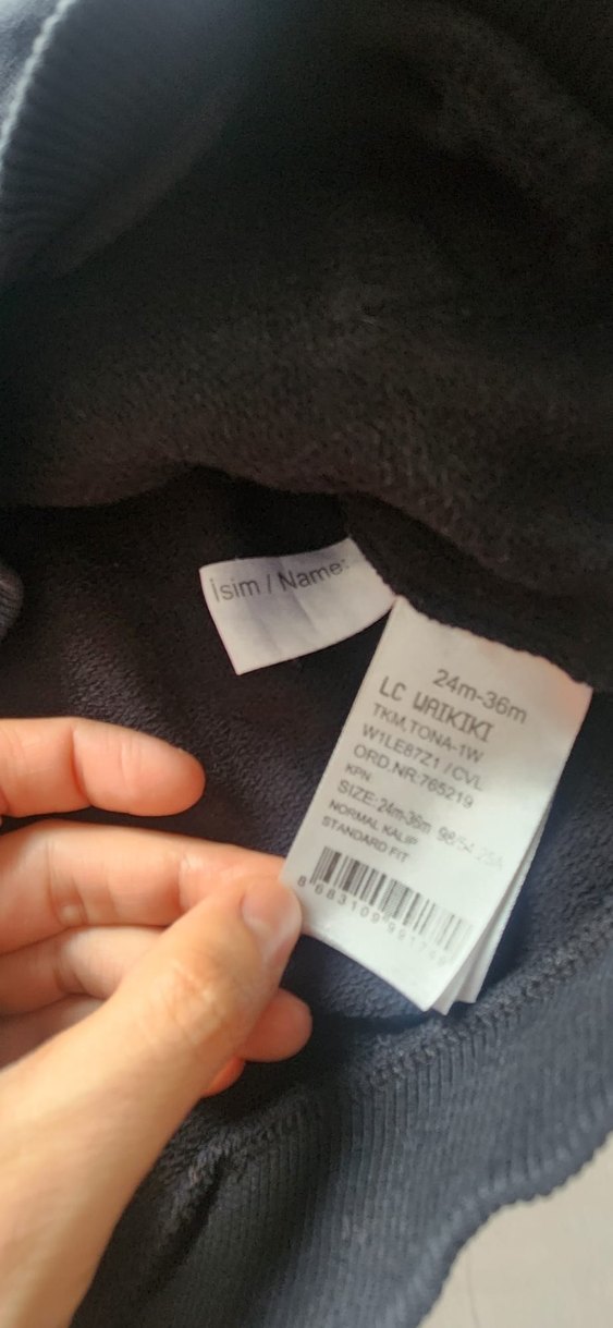 Erkek Çocuk Siyah Keten Sweatshirt - Görsel 3