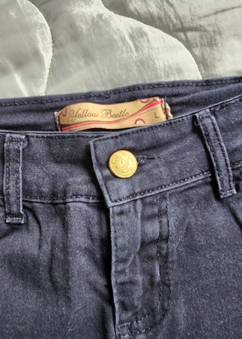 Düğmeli Lacivert Denim Midi Etek - Görsel 5