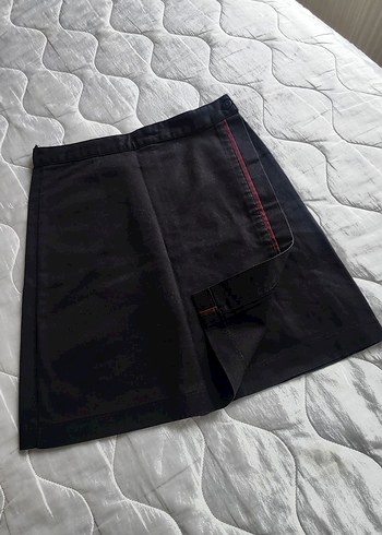 Siyah Pilili Midi Mini şort Etek - Görsel 2