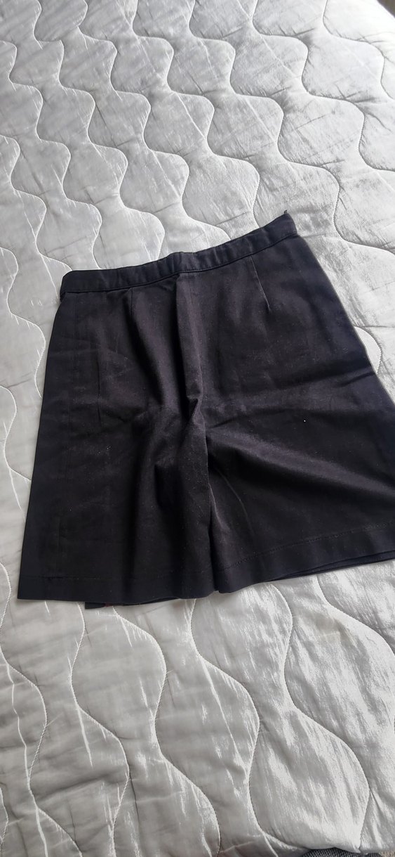 Siyah Pilili Midi Mini şort Etek - Görsel 5