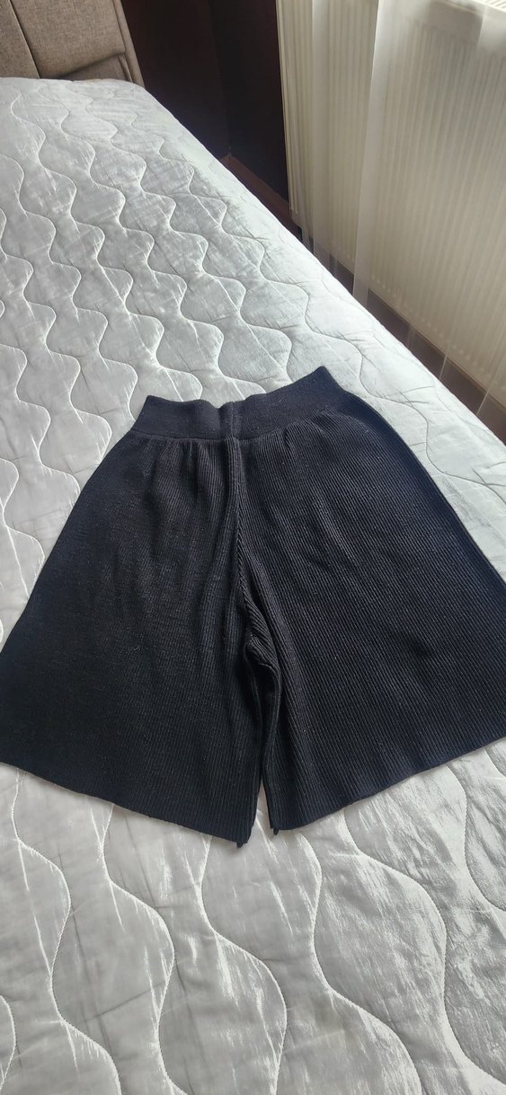 Örgü Siyah Şort - Görsel 5