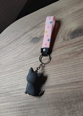 Renkli Pembe Kedi Figürlü Anahtarlık - Görsel 2