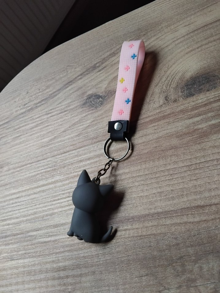 Renkli Pembe Kedi Figürlü Anahtarlık - Görsel 2