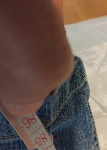 Gri Mavi Bol Kesim Midi Kot Pantolon - Görsel 5