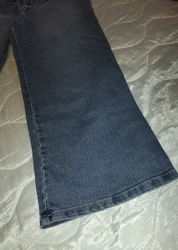 Gri Mavi Bol Kesim Midi Kot Pantolon - Görsel 3