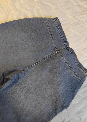 Gri Mavi Bol Kesim Midi Kot Pantolon - Görsel 7