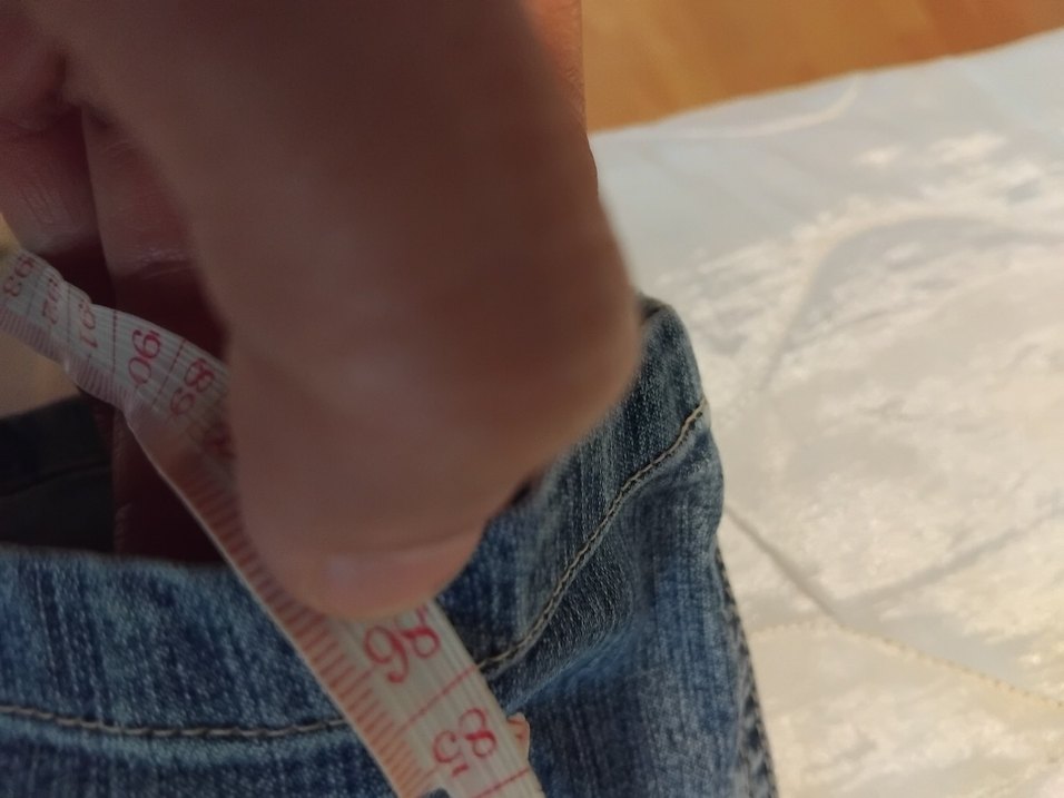 Gri Mavi Bol Kesim Midi Kot Pantolon - Görsel 5