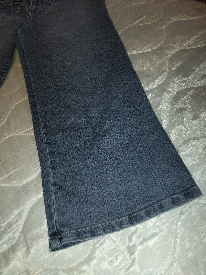 Gri Mavi Bol Kesim Midi Kot Pantolon - Görsel 3