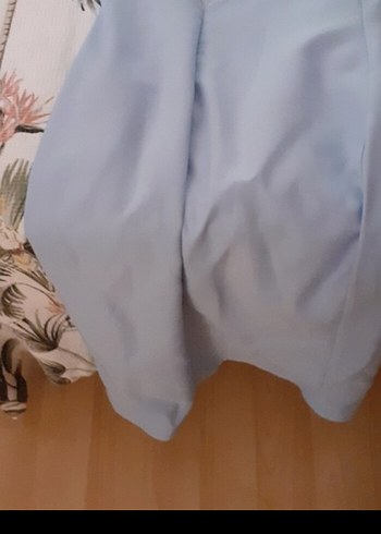 Mavi Midi Kolsuz Elbise - Görsel 6