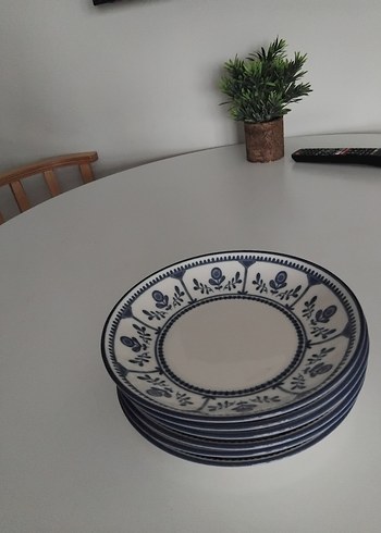 Mavi Desenli Seramik Tabak Seti - Görsel 5