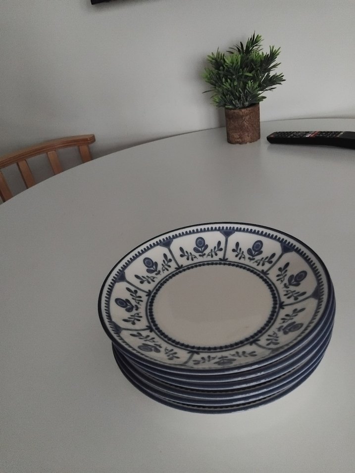 Mavi Desenli Seramik Tabak Seti - Görsel 5