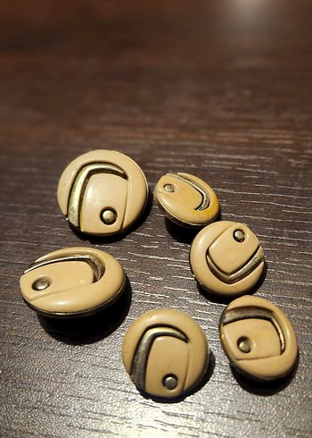 bej vintage düğmeler - Görsel 2