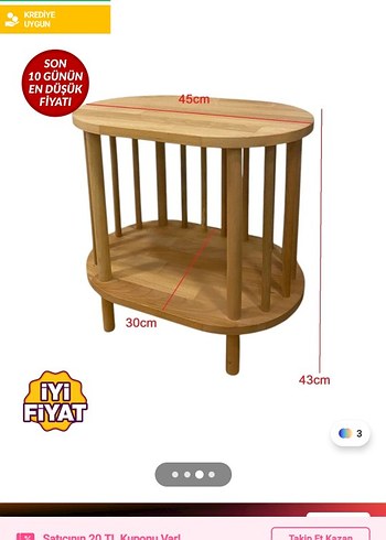 iskandinav yan sehpa veya komodin - Görsel 3