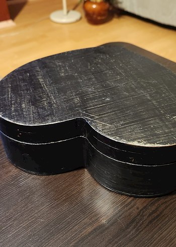 Siyah Kalp Şekilli ahşap kutu - Görsel 3