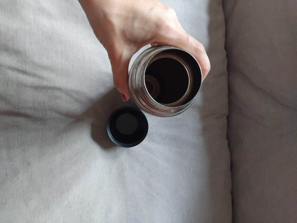 Siyah Gri Çelik Termos Şişe - Görsel 5