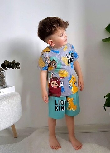 Lion King alt üst çocuk şortlu takım 