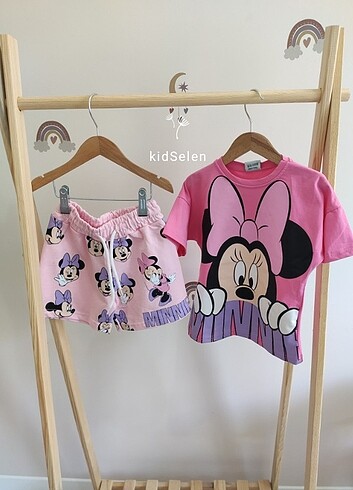 Minnie Mouse çocuk alt üst şortlu takım 